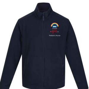 custom healthcare worker jacket • rainbow teddy design • nhs staff gift • paediatric nurse fleece • personalised hospital workwear